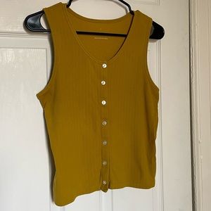 Everlane The Selfie Tank, Green Opal, Size Small